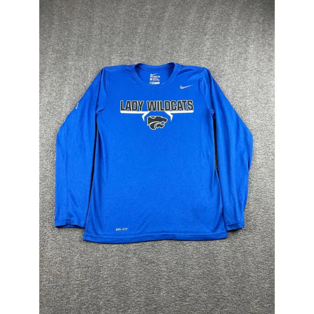 Nike Lady Wildcats Blue Long Sleeve Dri-Fit Athletic Tee Size Small